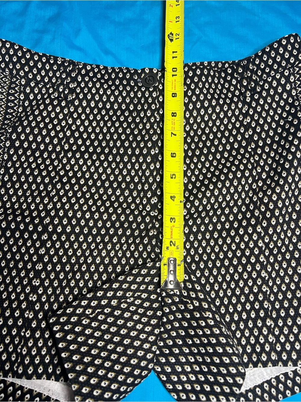 Cartonnier Dark Olive Geometric Side Button Shorts - Picture 7 of 9